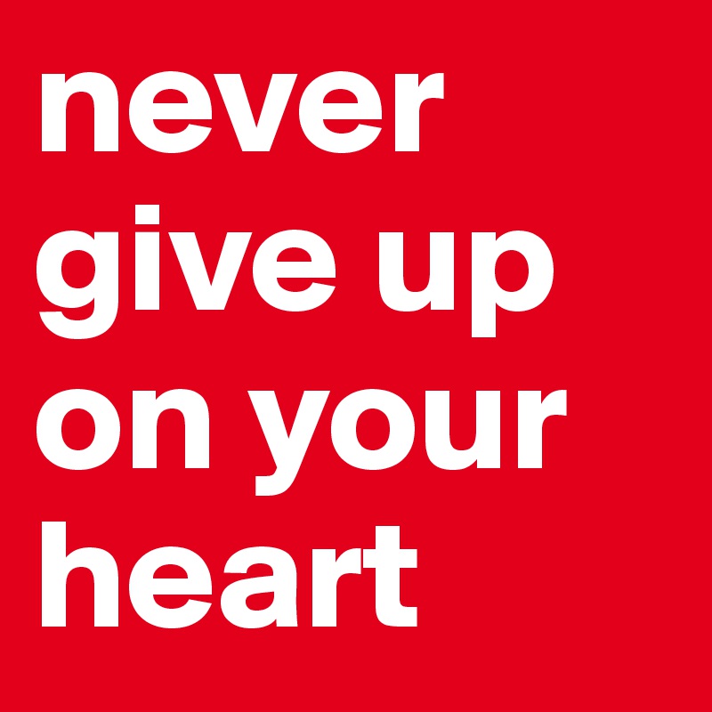 never give up on your heart 