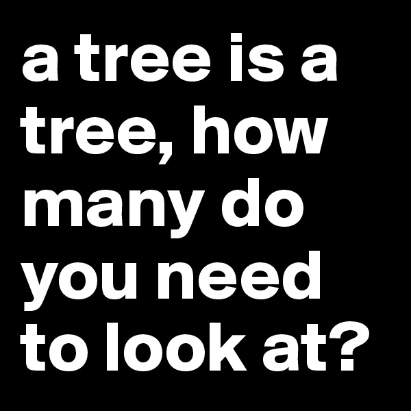 a tree is a tree, how many do you need to look at?