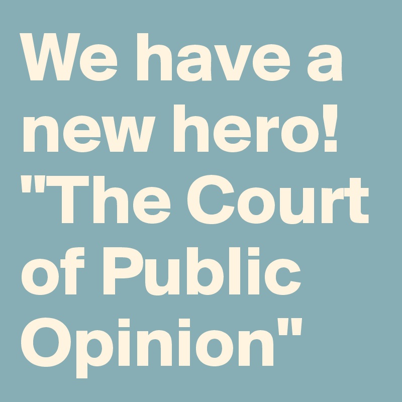 We have a new hero! "The Court of Public Opinion"