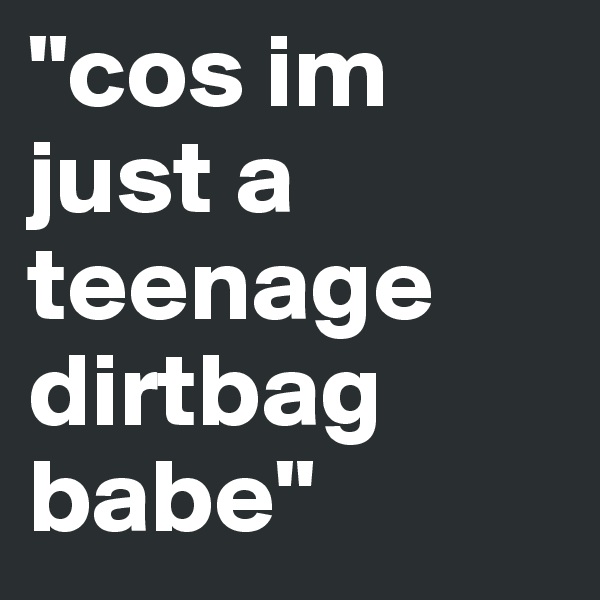 "cos im just a teenage dirtbag babe"