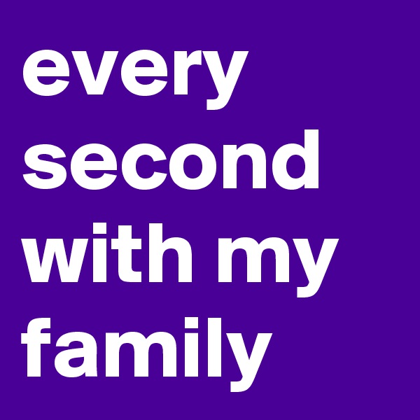 every second with my family