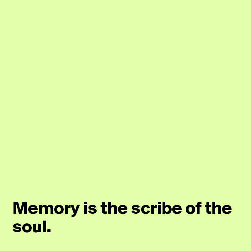 









Memory is the scribe of the soul. 