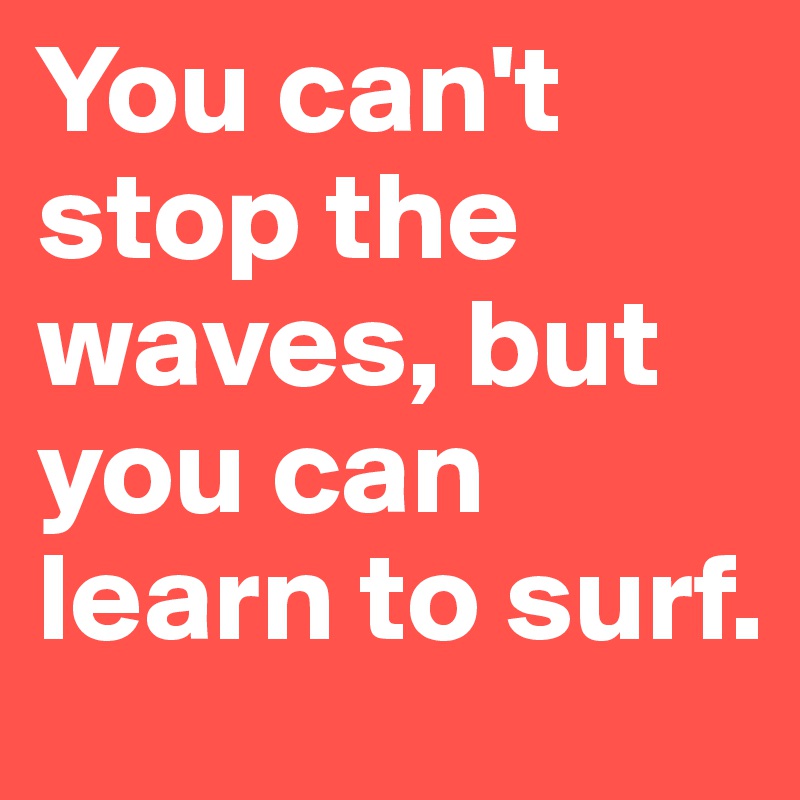 You can't stop the waves, but you can learn to surf. 