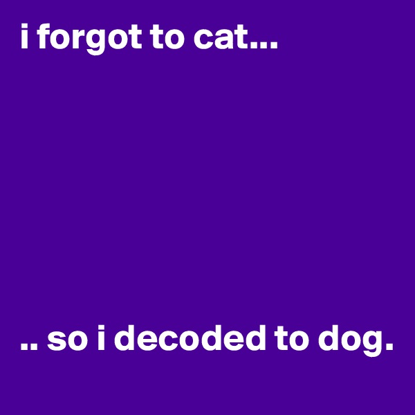 i forgot to cat...







.. so i decoded to dog.