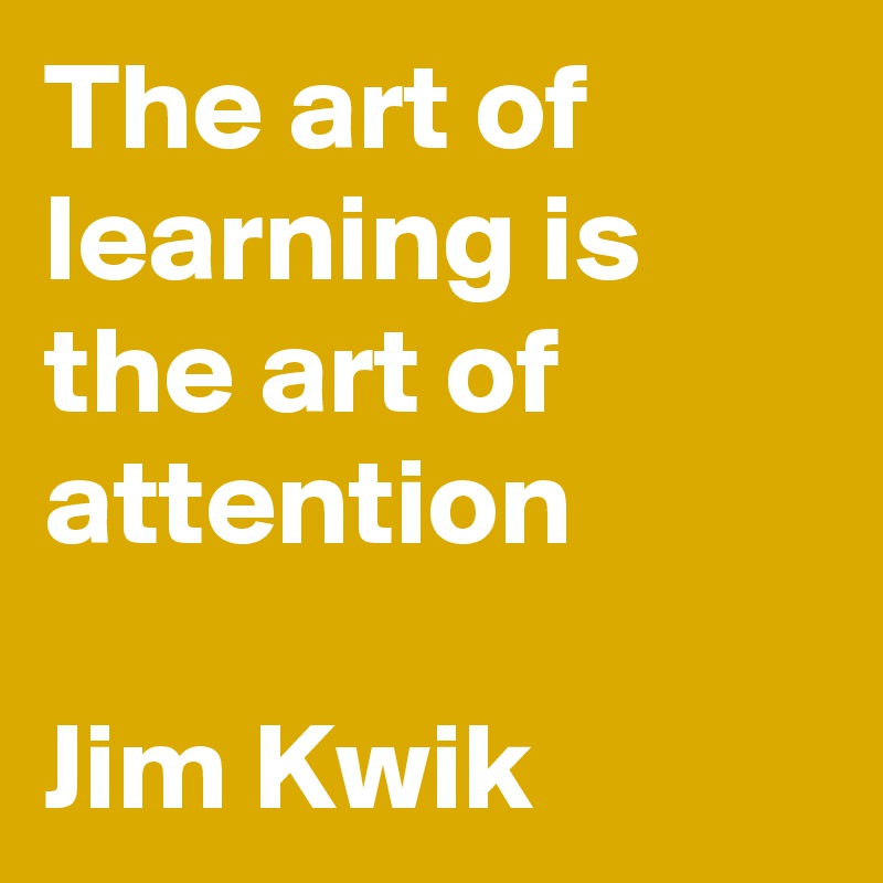 The art of learning is the art of attention

Jim Kwik