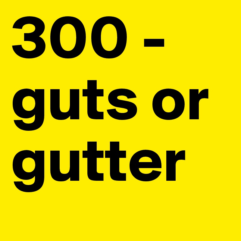 300 - guts or gutter