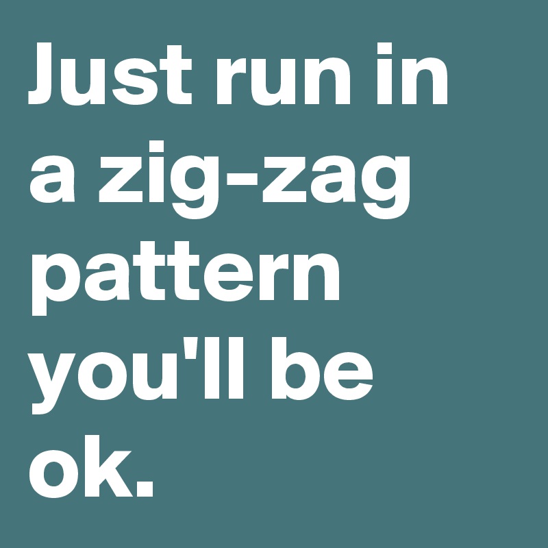 Just Run In A Zig Zag Pattern You Ll Be Ok Post By Kaylababy On Boldomatic