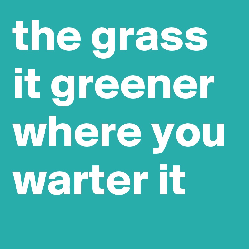 the grass it greener where you warter it