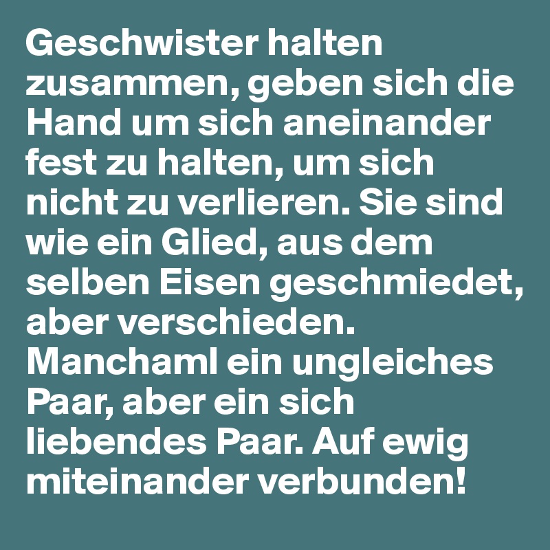 Geschwister halten zusammen, geben sich die Hand um sich aneinander