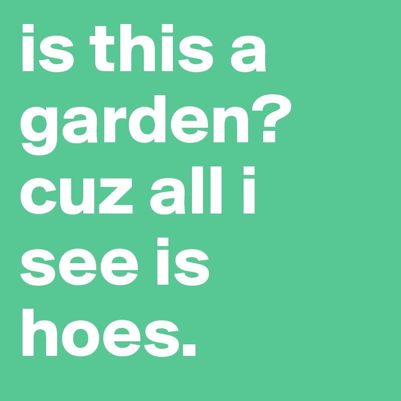 is this a garden? cuz all i see is hoes.