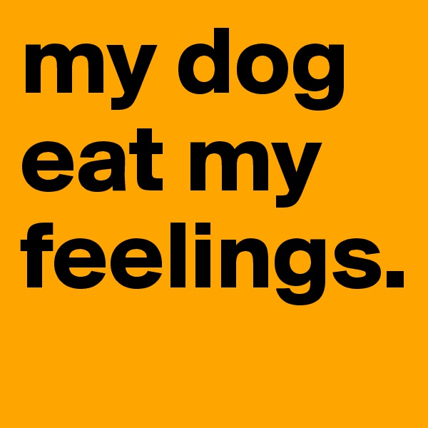 my dog eat my
feelings. 