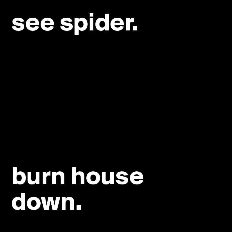 see spider.      





burn house   down. 