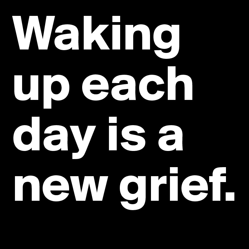 Waking up each day is a new grief.