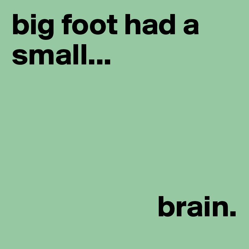 big foot had a small...




                        brain.