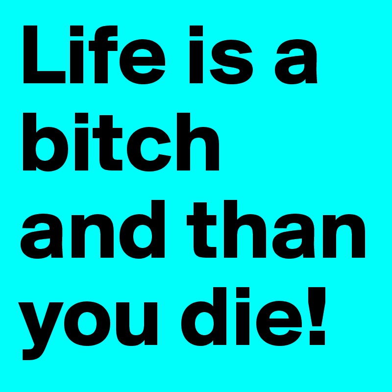 Life is a bitch and than you die!
