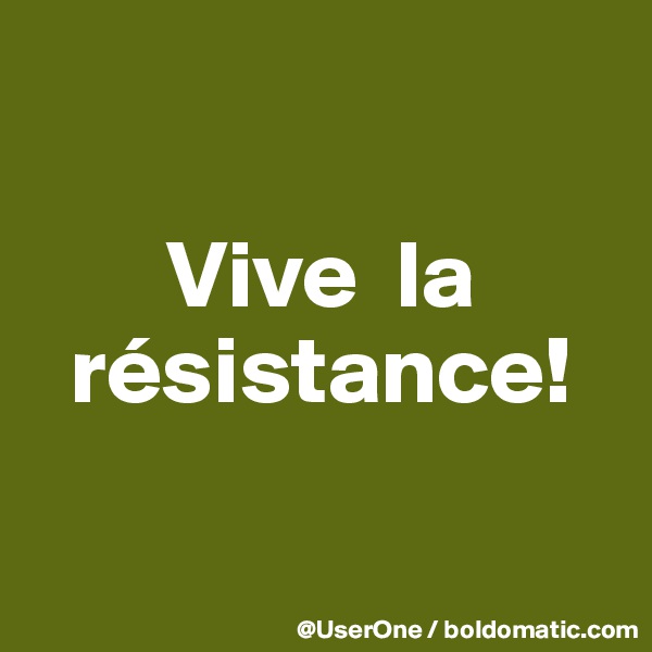 

       Vive  la
  résistance!

