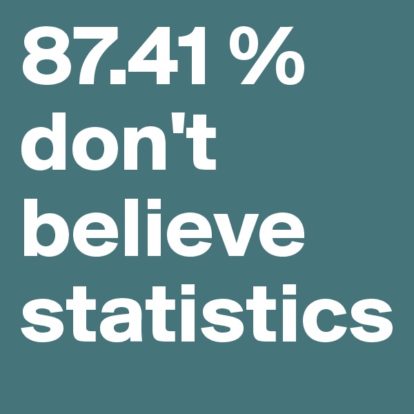 87.41 %
don't believe statistics