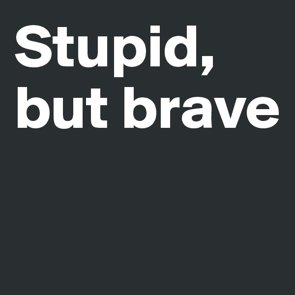 Stupid, but brave

