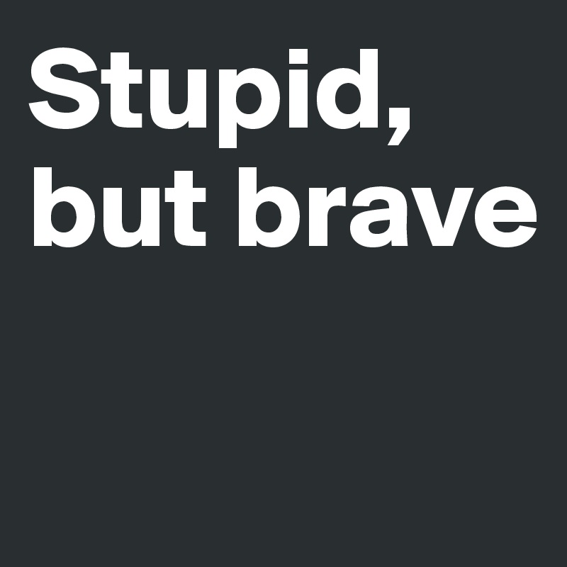 Stupid, but brave

