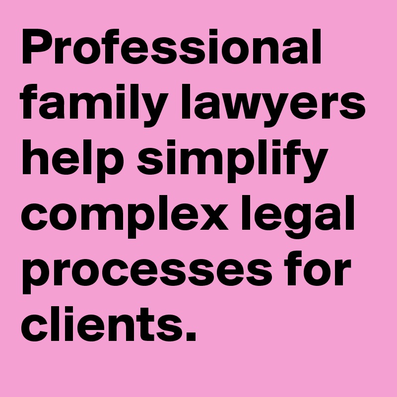 Professional family lawyers help simplify complex legal processes for clients.
