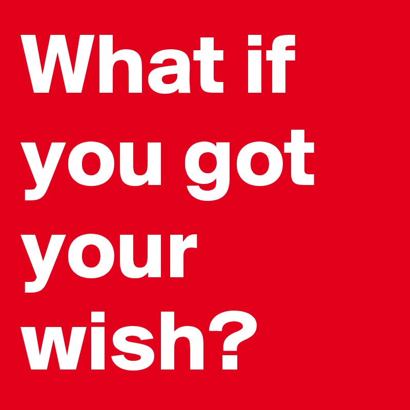 What if you got your wish?