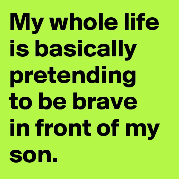 My whole life is basically pretending to be brave in front of my son.
