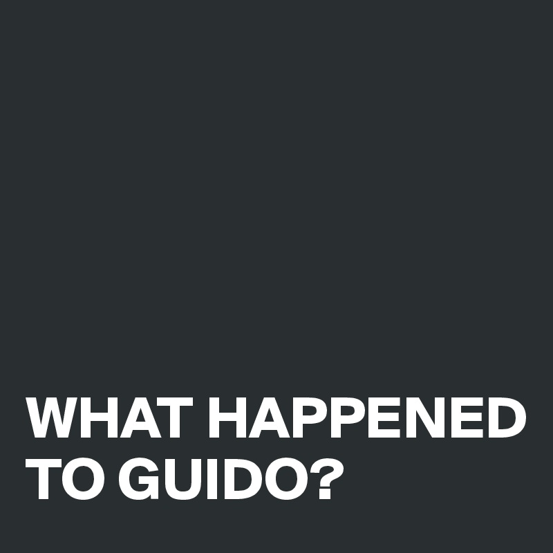 





WHAT HAPPENED TO GUIDO?