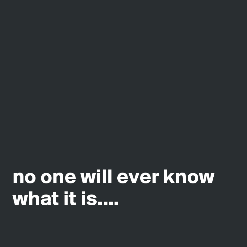






no one will ever know what it is....
