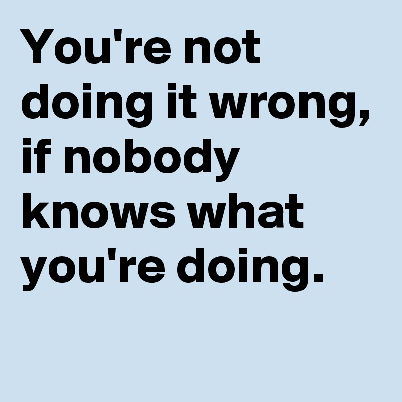 you-re-not-doing-it-wrong-if-nobody-knows-what-you-re-doing-post-by