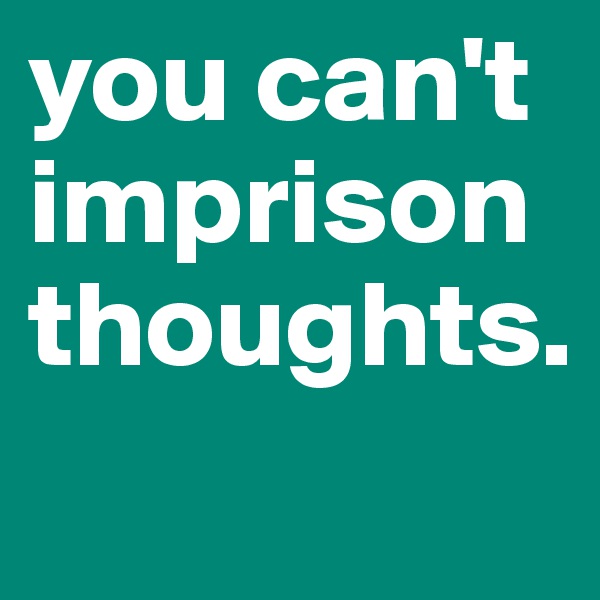 you can't imprison thoughts.
