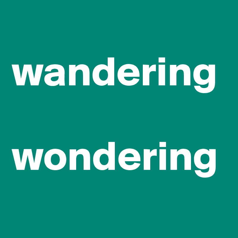 
wandering

wondering
