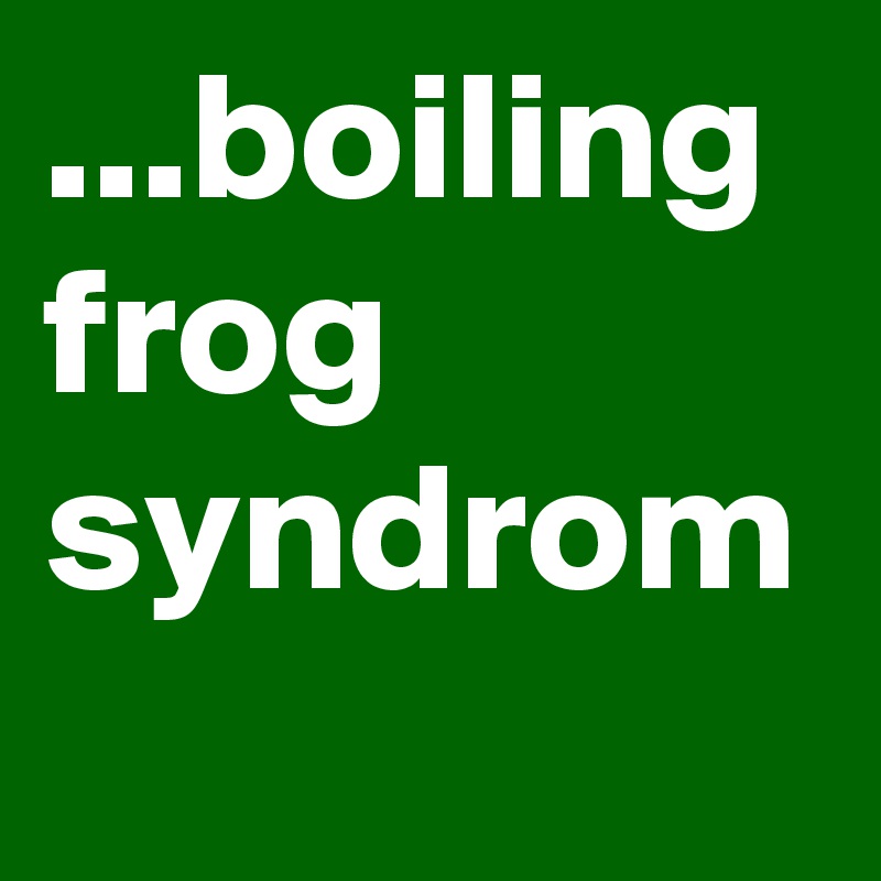 ...boiling 
frog
syndrom