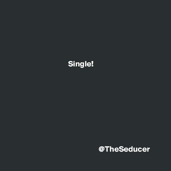 





                                     Single!









                                                        @TheSeducer