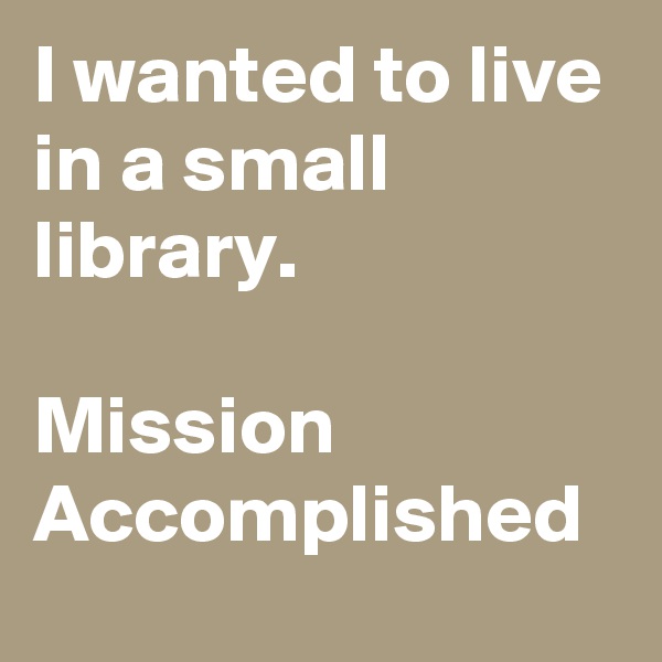 I wanted to live in a small library.

Mission Accomplished 