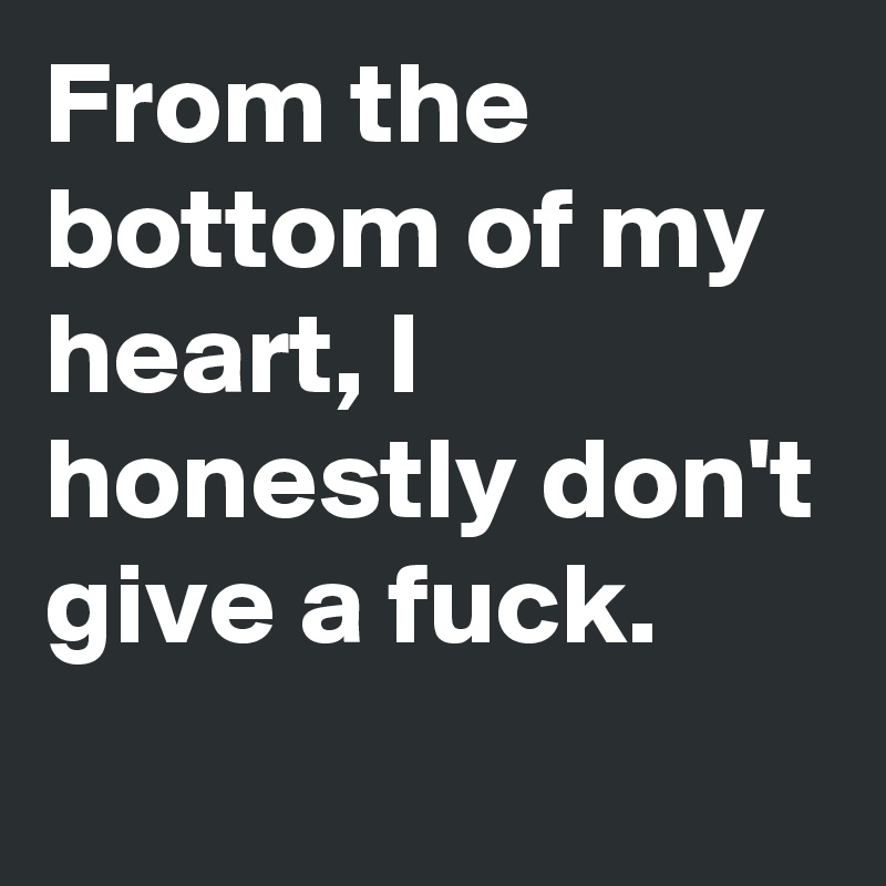 From The Bottom Of My Heart I Honestly Dont Give A Fuck