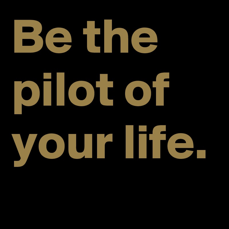 Be the pilot of your life. 