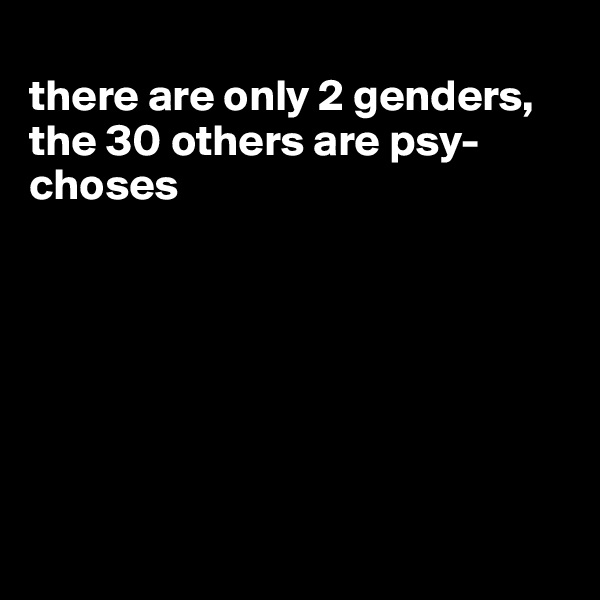 
there are only 2 genders, the 30 others are psy-choses







