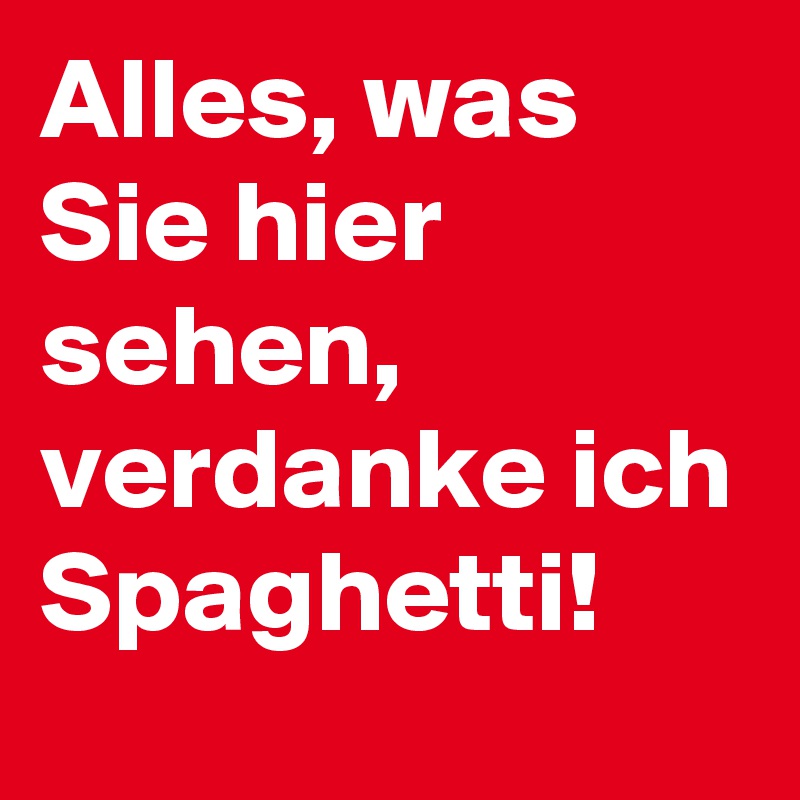 Alles, was Sie hier sehen, verdanke ich Spaghetti!