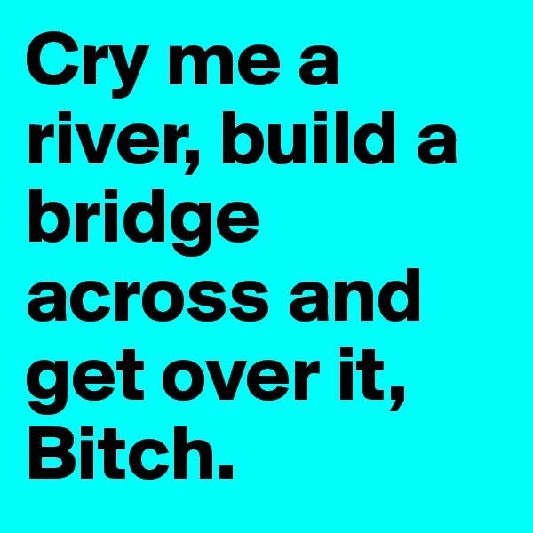 Cry me a river, build a bridge across and get over it, Bitch.
