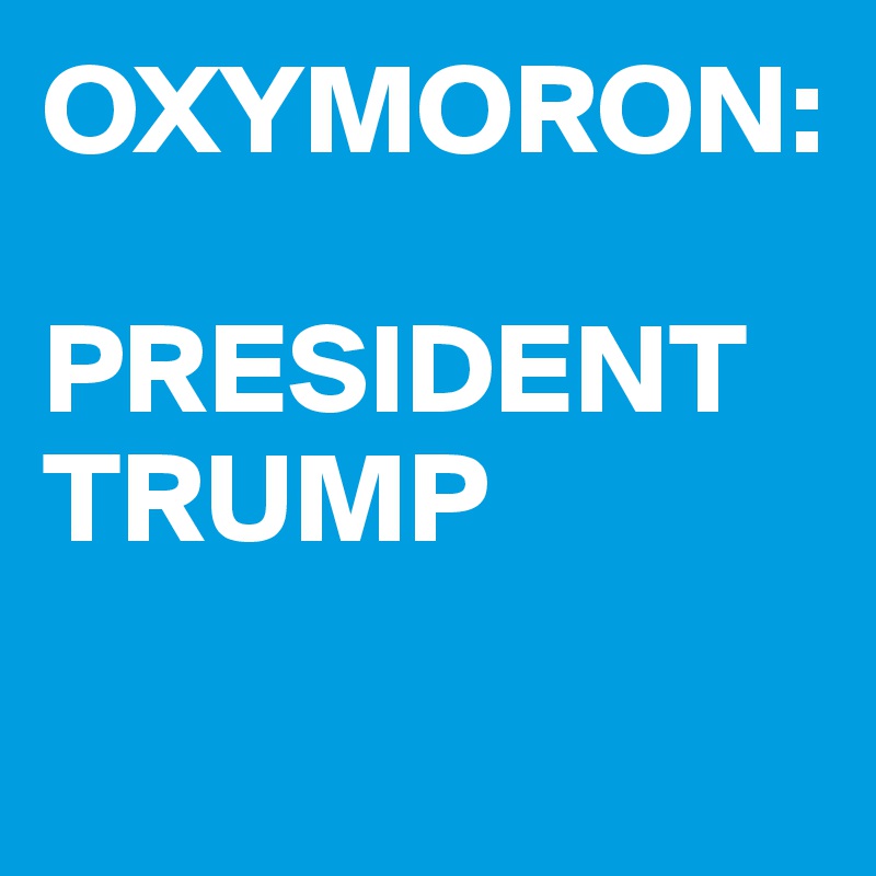 OXYMORON:

PRESIDENT
TRUMP

