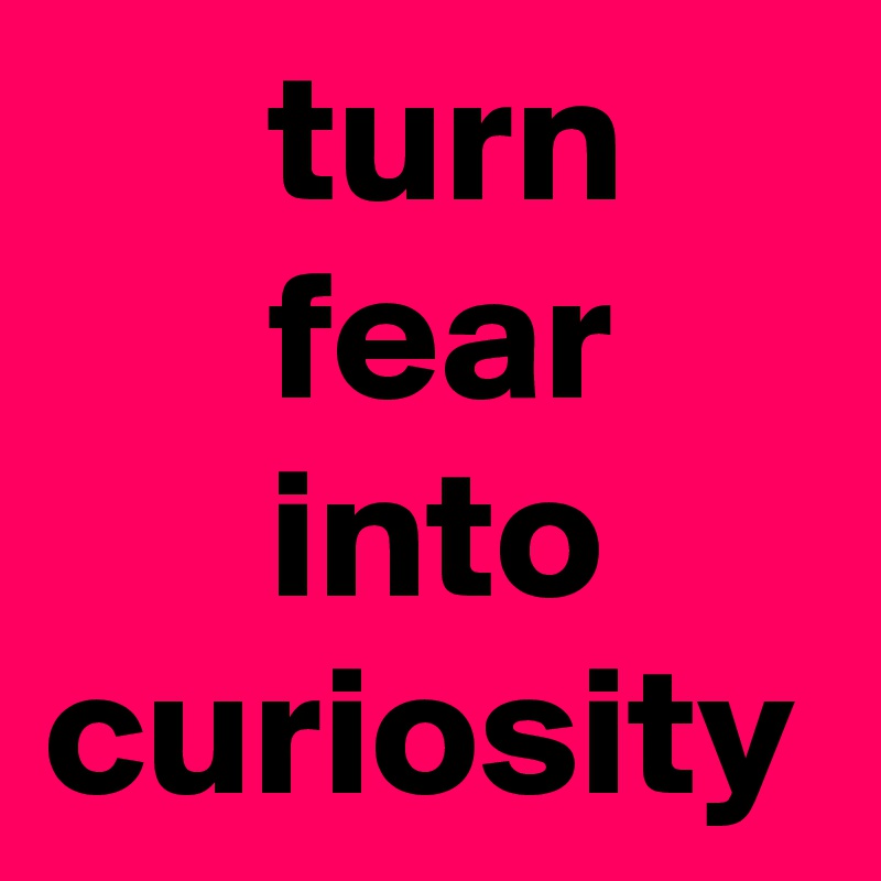       turn
      fear
      into  
curiosity