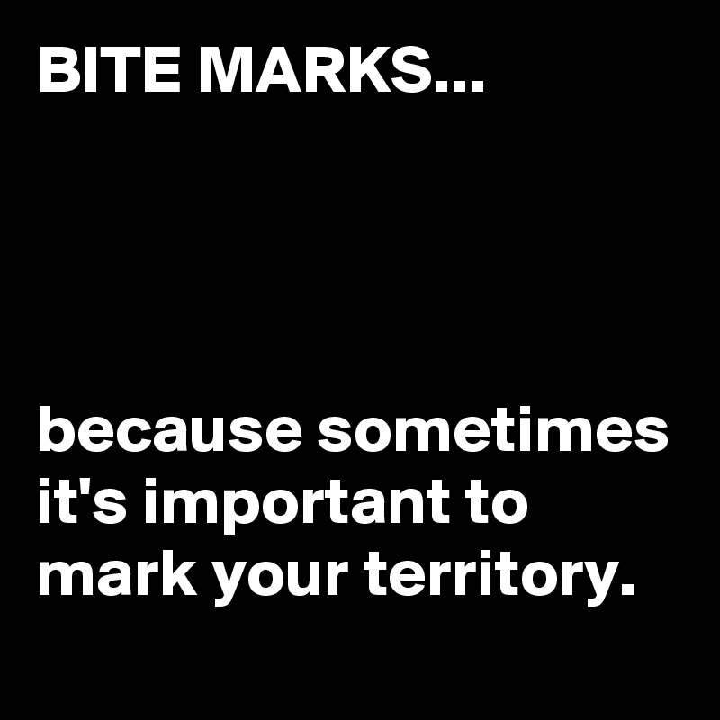 BITE MARKS...




because sometimes it's important to mark your territory.