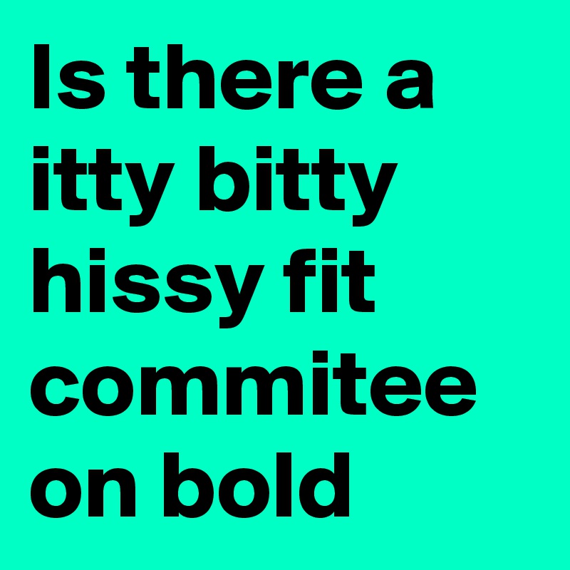 Is there a itty bitty hissy fit commitee on bold 