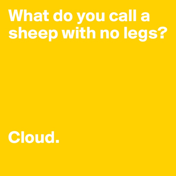 What do you call a sheep with no legs?





Cloud.