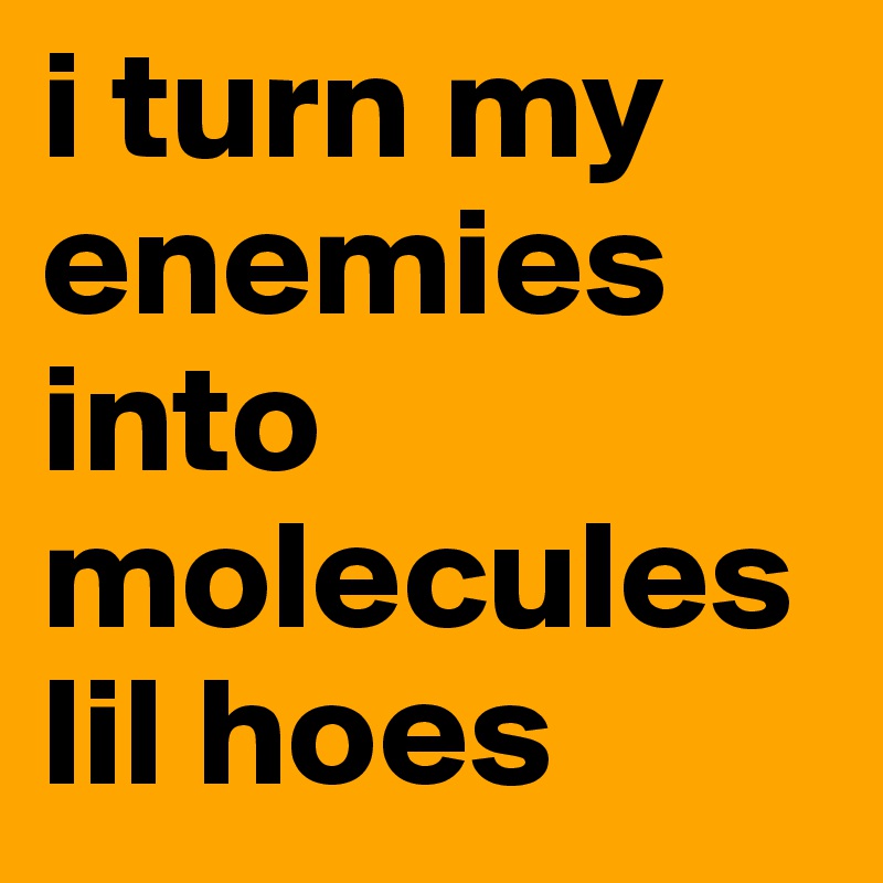 i turn my enemies into molecules lil hoes
