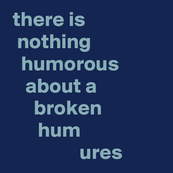  there is 
  nothing 
   humorous
    about a
      broken
       hum
                 ures