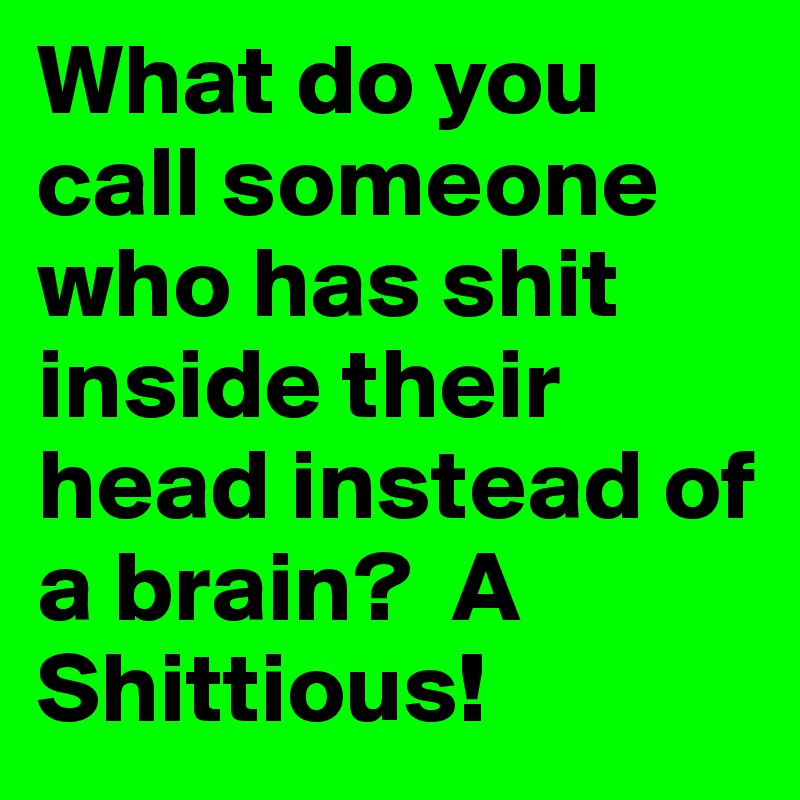 What do you call someone who has shit inside their head instead of a brain?  A Shittious! 