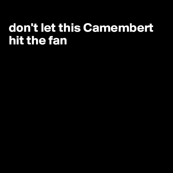 
don't let this Camembert hit the fan








