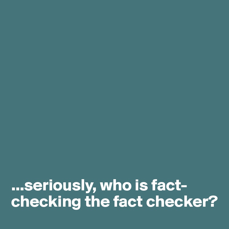 









...seriously, who is fact-checking the fact checker?