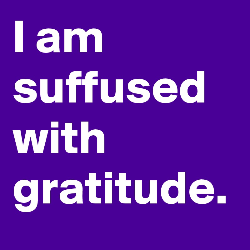 I am
suffused
with
gratitude.